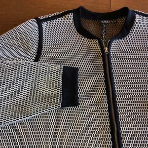 FULL ZIP LIGHTWEIGHT NET MESH COVER UP JACKET